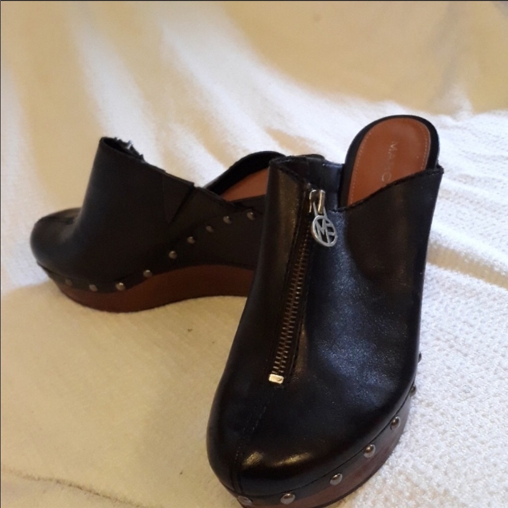 Marc Fisher Black and Brown Mules